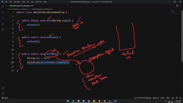 Default Exception Handling in Java | Default Exception Handler | Java Exception Handling смотреть онлайн