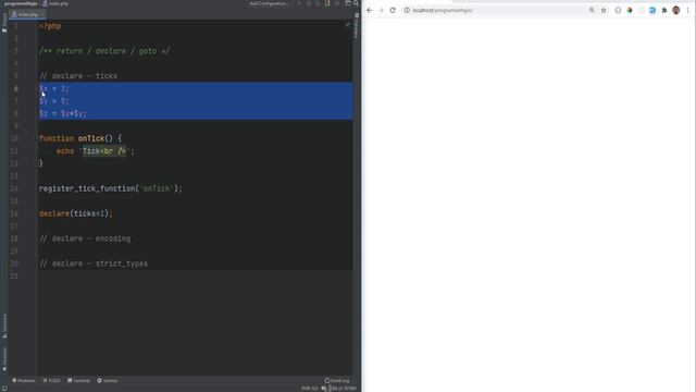 PHP Return, Declare & Tickable Statements - Full PHP 8 Tutorial