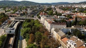 Австрия. Вена. Спальные районы Вены. Вестбанхоф. Видео в 4к с дрона.