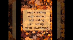 Verb opera. Part 3. Глагол с окончанием - ing