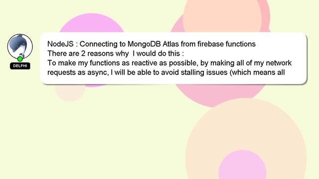 NodeJS : Connecting to MongoDB Atlas from firebase functions