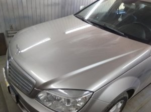 Мерседес W204 Покраска капота.