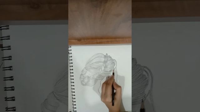 How to draw bun hairstyle | how to draw realistic hairstyle in bun ❤️ #shortvideos #viralv