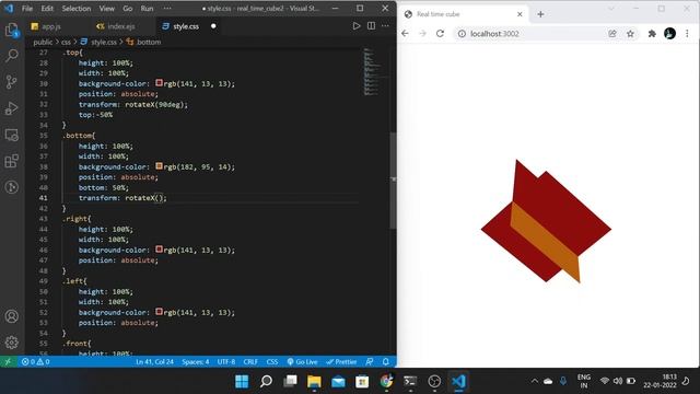 Nodejs and express js tutorial | Full Project in Nodejs | How to create real time rotating cube