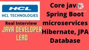 HCL java developer lead interview questions and answers 2023 may