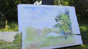 Акварельный пейзаж с натуры ТЕХНИКИ И ПРИЕМЫ // Пошаговый Урок. Особенности рисования с натуры!