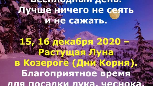ЛУННЫЙ ПОСЕВНОЙ КАЛЕНДАРЬ НА ДЕКАБРЬ 2020 ГОДА САДОВОДА И ОГОРОДНИКА смотреть онлайн