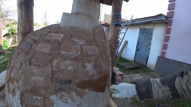 Ремонт не помпейской уличной печи Спустя год Своими руками . Глина Песок Опилки. Скоро будем жарить