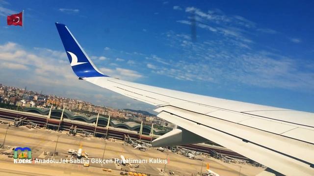 AnadoluJet Boeing 737-800 Sabiha Gökçen Havalimanı Kalkış | Sabiha Gokcen Airport Takeoff [K.DERE]