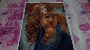 Готовая Картина за 8 дней Девушка с Тигренком 50×65 продавец Nabi