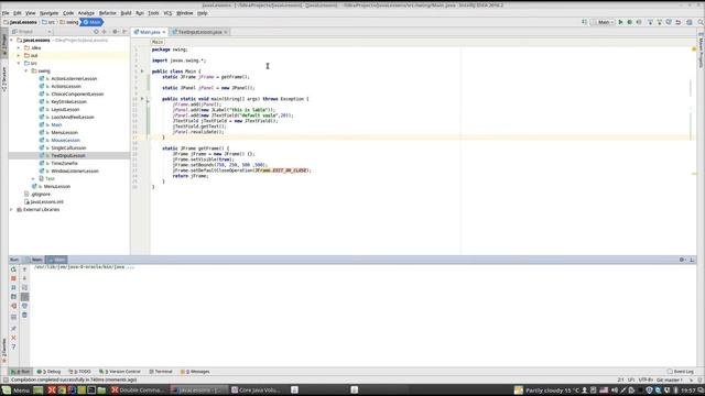 Урок по Java 105: Swing 10: Текстовые поля JTextField, JPasswordField, JTextArea, ScrollPane смотреть онлайн