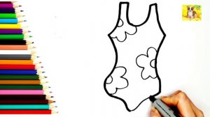 Как нарисовать купальник.Рисунок раскраска для малышей.#рисунок#купальник#