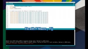 Arduino Fix Error Low memory available, stability problems may occur