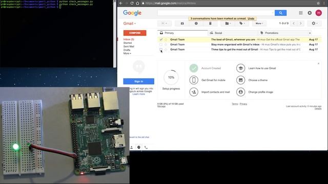 Make a Raspberry Pi Gmail Notification Light смотреть онлайн