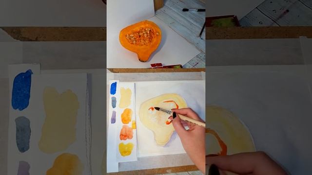 Этюд тыквы акварелью смотреть онлайн