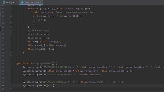 DATA STRUCTURES IN JAVA - Select Sort algorithm