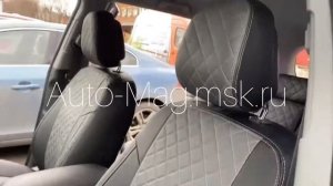 Чехлы на Киа Соренто 2 из экокожи с ромбом | Фабрика Автопилот | Установка с выездом мастера