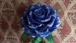 Светильник синяя роза из изолона.