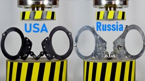 HYDRAULIC PRESS VS AMERICAN AND RUSSIAN HANDCUFFS