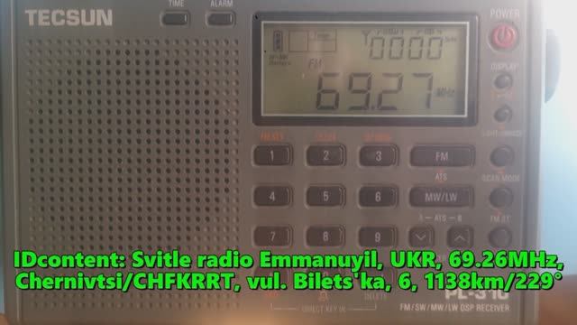 18.06.2020 08:45UTC, [Es, OIRT], Svitle radio Emmanuyil, Украина, 69.26МГц, 1138км