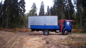 Маз манипулятор Перевозка бытовки