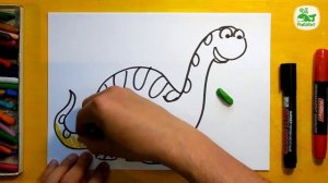 Как нарисовать Динозавра Бронтозавр / How to draw a Dinosaur Brontosaurus
