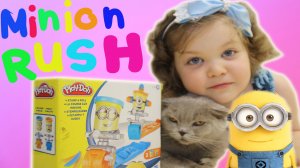 Новое видео для детей Игровой набор Гонки Миньонов гонки с Play Doh  Minions rush кто круче!