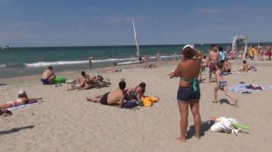 Вертолет над пляжем. Крым. Штормовое 09.07.19