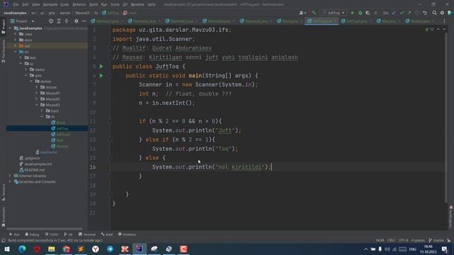 3. Java Ma'lumotlarning mantiqiy toifalari. Shart operatori. if-else смотреть онлайн