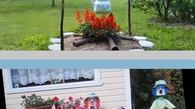 Оформление дачного участка Какие украшения для сада можно сделать смотреть онлайн