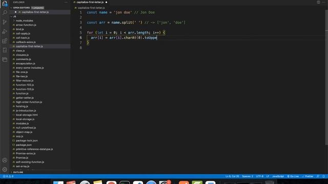 Js 2022: Capitalize first letters