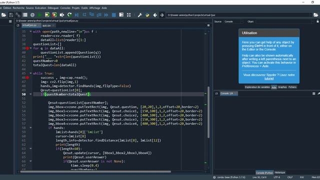 A virtual Quiz Game Python Based On OpenCv2 , Mediapip And CvZone With A full Source Code