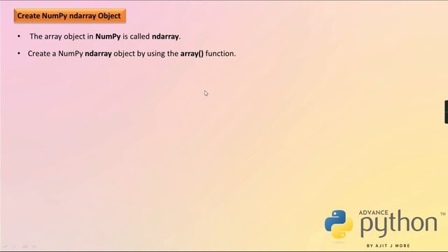 Advance Python Lecture 7 (numpy)