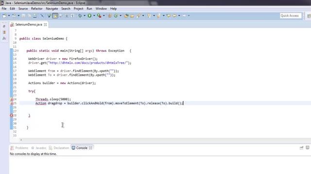 Drag and Drop using Selenium Java WebDriver смотреть онлайн