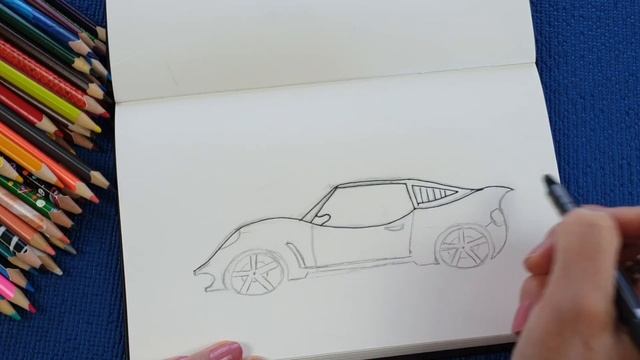 Как нарисовать Машину Карандашом поэтапно. Как просто нарисовать машину. #простыерисунки #рисунки смотреть онлайн