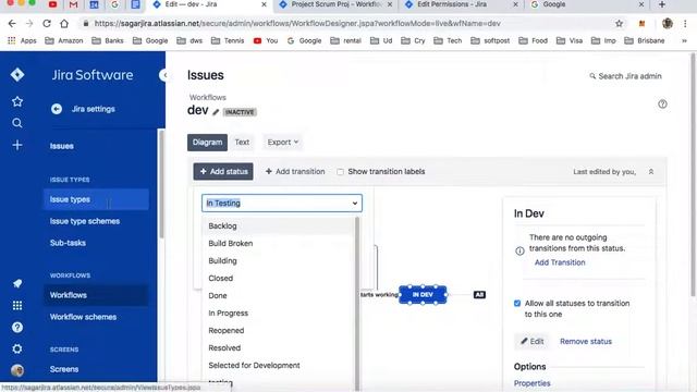 How to create new custom workflow in Jira  | add new status and transitions | activate workflow