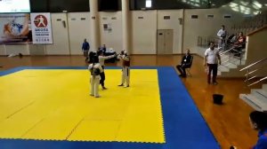 Тхэквондо. Девочки 10 лет. Карина первый раз в WTF и нокдаун!