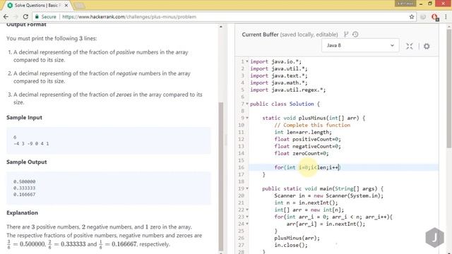 How To Solve Plus Minus HackerRank Problem in Java