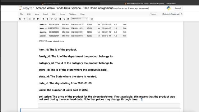 Amazon Whole Foods Data Science Interview - Take Home Challenge Round