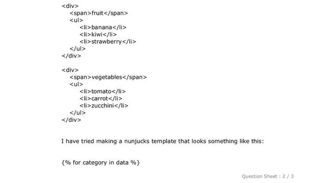 HTML : Nested Nunjucks For Loop
