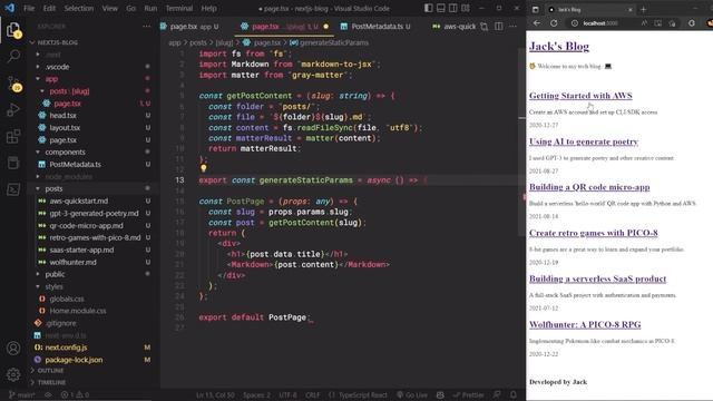 NextJS 13 Tutorial: Create a Static Blog from Markdown Files смотреть онлайн