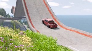 Flatbed Trailer Truck Potholes Transport Car Rescue - Cars vs Deep Water - BeamNG.drive #22