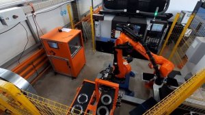 Роботизированный комплекс разгрузки и загрузки токарных и фрезерных станков (робот KUKA). 2021 год