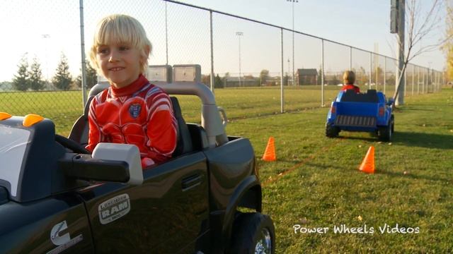 Tug-of-War Battle 1 - Kid Trax Dodge Ram vs Power Wheels Ford F150 смотреть онлайн