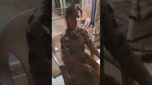 Пахтание йогурта. Как в Индии делают масло. Традиционный способ