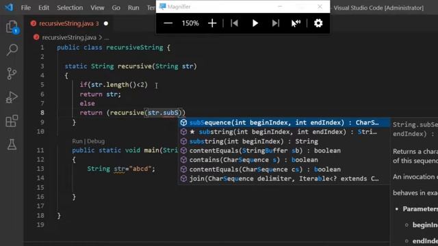 Reversing String using Recursion In Java