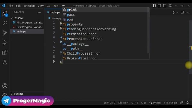 [PYTHON] Lesson #2. Hello World. Variables. Print - [ПИТОН] Урок №2. Привет мир. Переменные. Печать