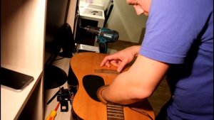 Cherub G-Tone GT-5 Acoustic Guitar Preamp install - установка звукоснимателя