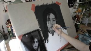 Stray Kids Hyunjin - Acrylic painting process