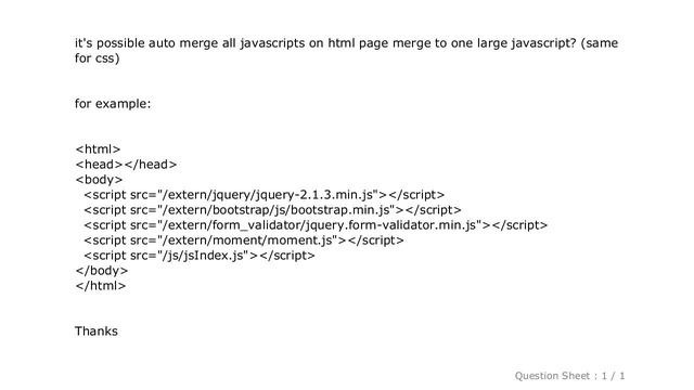 HTML : Merge all javascript files to one file смотреть онлайн